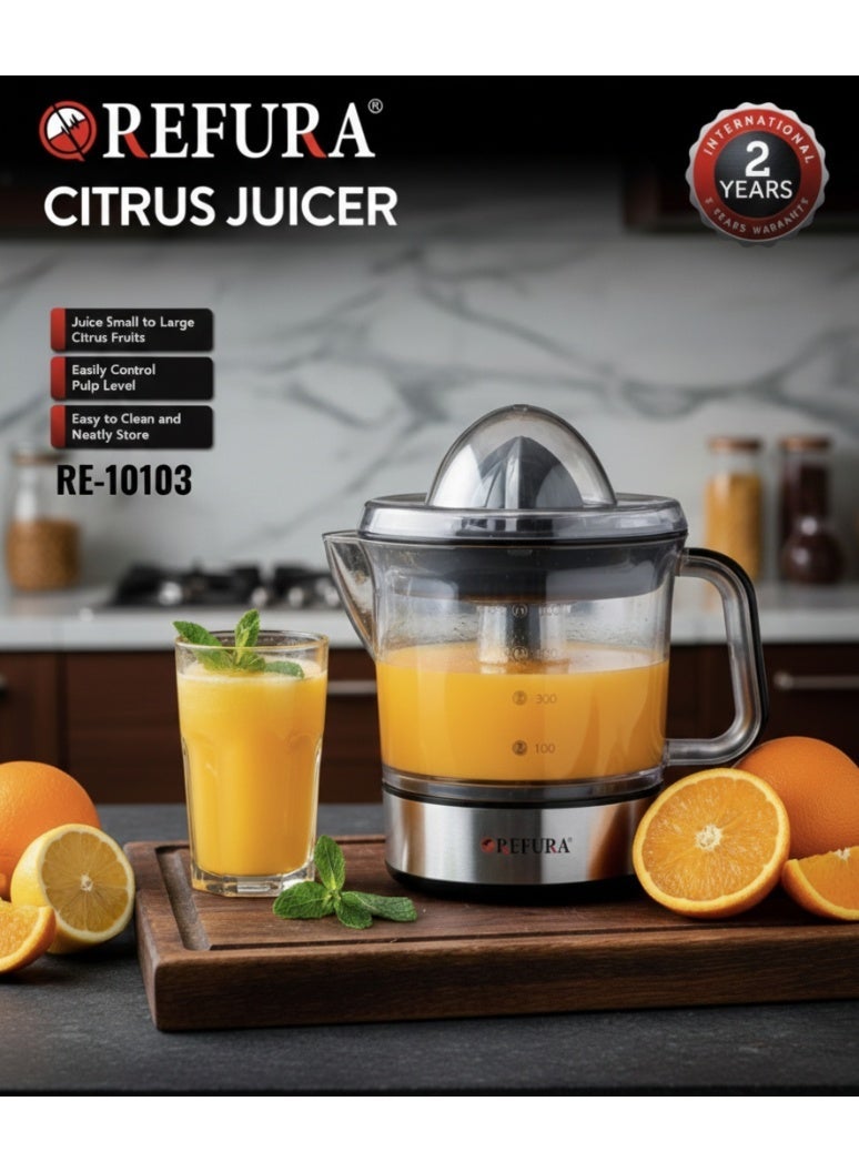 ريفورا عصارة حمضيات كهربائية | 700 ml | قوة 40 واط مع فلتر لب قابل للتعديل | عصارة عصير طازج للبرتقال والليمون واللايم والجريب فروت | تصميم ستانلس ستيل | سعة كبيرة - Image 2